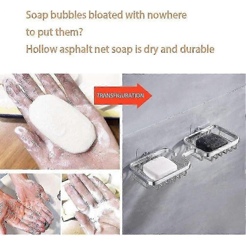 Double Bar Soap Dish, Self Adhesive Shower Soap Holder Bathroom Soap Dish, Aerospace Aluminum Soap S