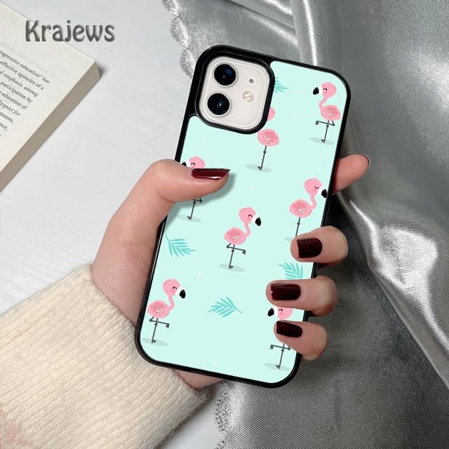 Krajews Animal Flamingo soft Phone Case Cover For iPhone 17 Air 16 15 14 plus 12 13 pro max coque Shell Fundas