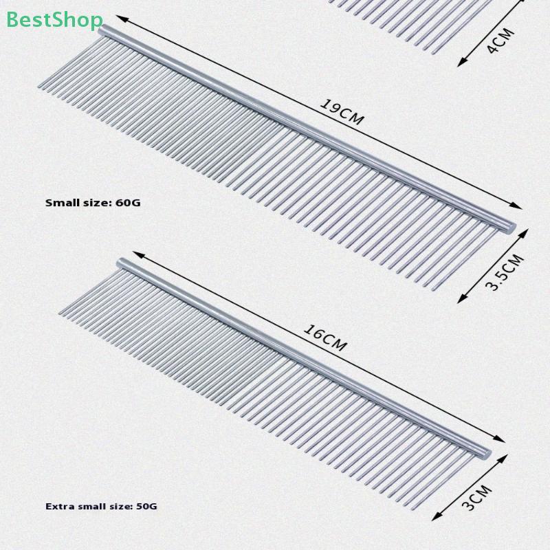 Pet Comb, Stainless Steel Pin Comb, Spaced Tooth Detangling Comb, Cat And Dog Grooming Comb