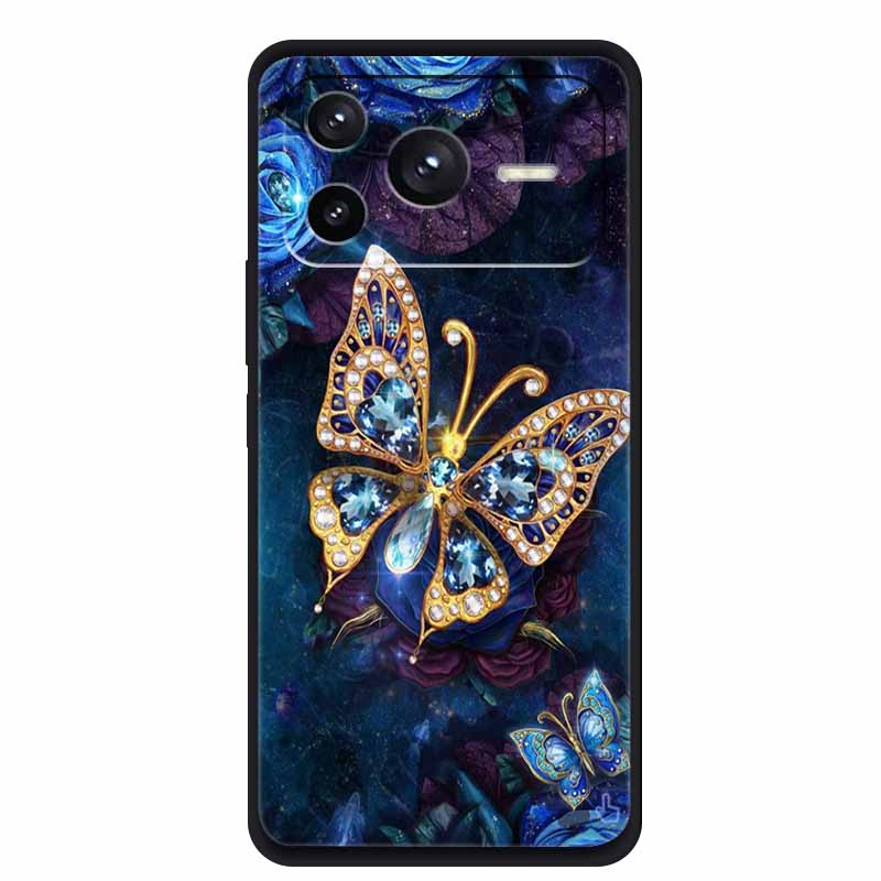 

Phone Case for Honor Power2 5G 6.79 Soft TPU Back Shockproof Cover for Honor Power 2 Case Forest Butterfly Black Silicone Funda For Honor Power2