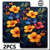 2D Flat, 2 Tropical Vintage Tin Paintings - Nostalgic Metal Art Wall Hangings to Decorate Homes, Cafes And Studios | Waterproof