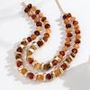 Retro Double Layer Resin Irregular Circle Beads Choker Necklace for Women New Trendy Tortoiseshell Acrylic Collar Jewelry Gift