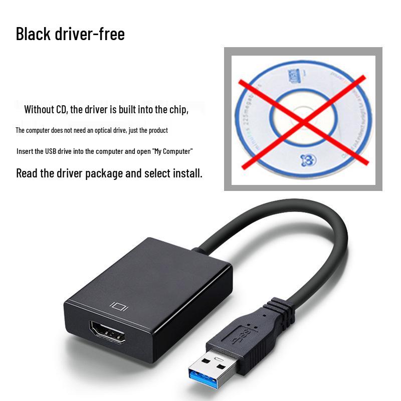 USB 3.0 To HDMI Adapter: Driver-Free, Silver/Black, HD Video Conversion for Laptops