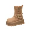 Fashion Winter Platform Thick Bottom Women Ankle Boots Height Increase Punk Women's Shoes Female Belt Buckle Slip On Short Booties