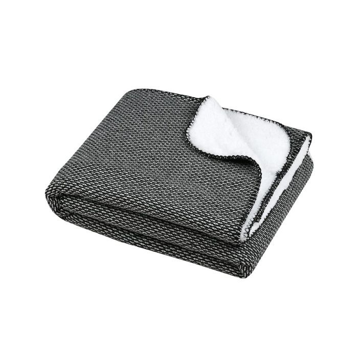 Plaid 130 x 160 cm sherpa kookie noir