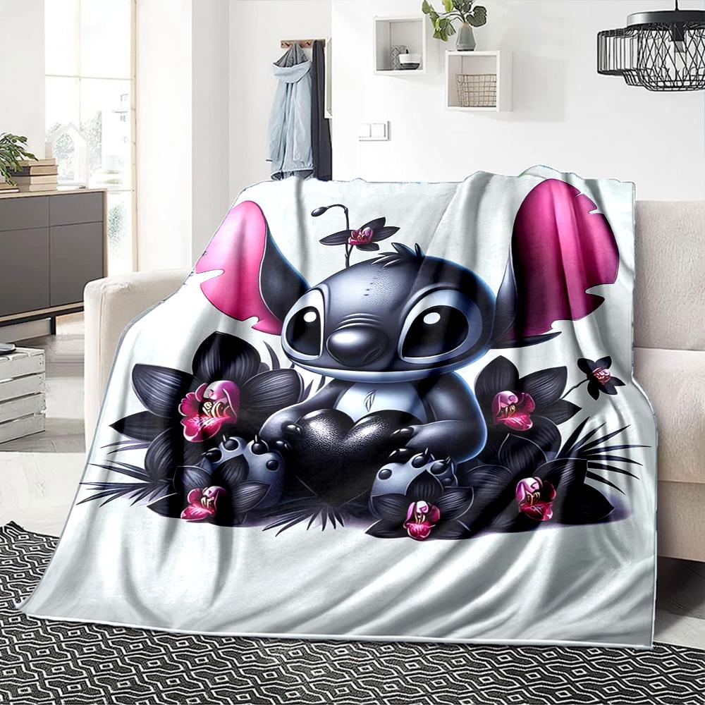 1Pc Lilo Stitch Tropical Adventure Blanket For Couch Bed Plush Cozy Fuzzy Blanket Super Soft Warm Blankets For Fall And Winter 091884