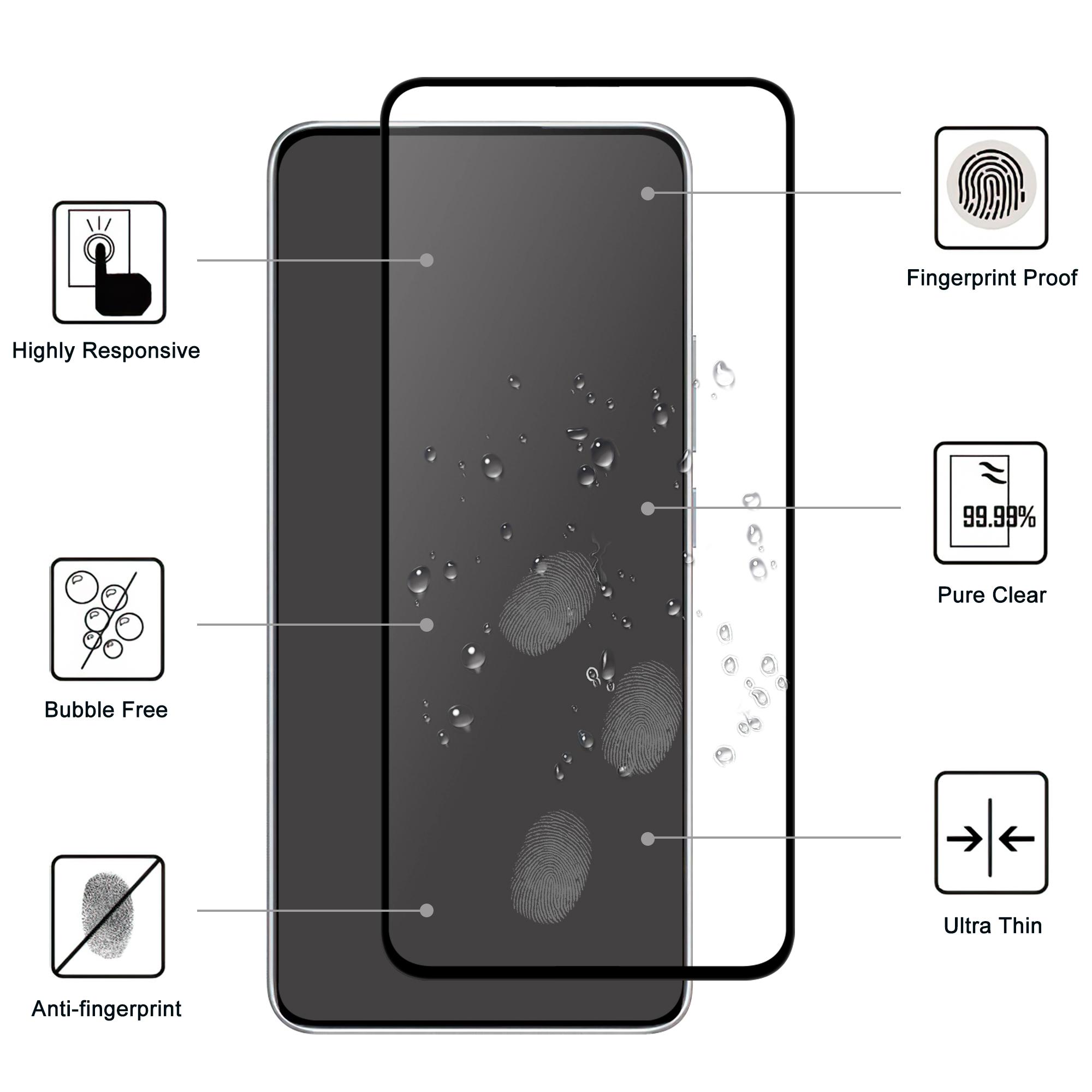 

For Xiaomi Redmi Note 14 5G/14 4G (163.25x76.55x8.16mm) AGC Glass Screen Protector Full Glue Black Edge Screen Film Type A