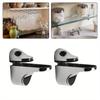 2Pcs Glass Clamp Adjustable Shelf Clamp Glass Shelf Support Plate Holder Bracket Flat Back for Partition Board Desk.