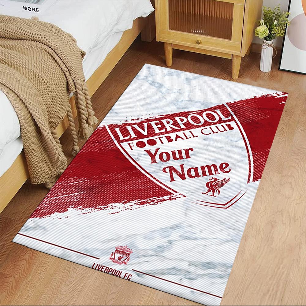 Liverpool Personalized Text Floor Rug Office Rug Suitable for Dining Room Entryway Game Room Playrooms Anti-slip Rug Decorate Offices Spiritual Gift
