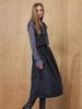 MAXZA Double-Tuck Cut-Line Wool Flare Long Skirt