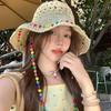 Women's Ethnic Wide Brim Straw Hat - Sun Protection Beach Hat for a Slimmer Look