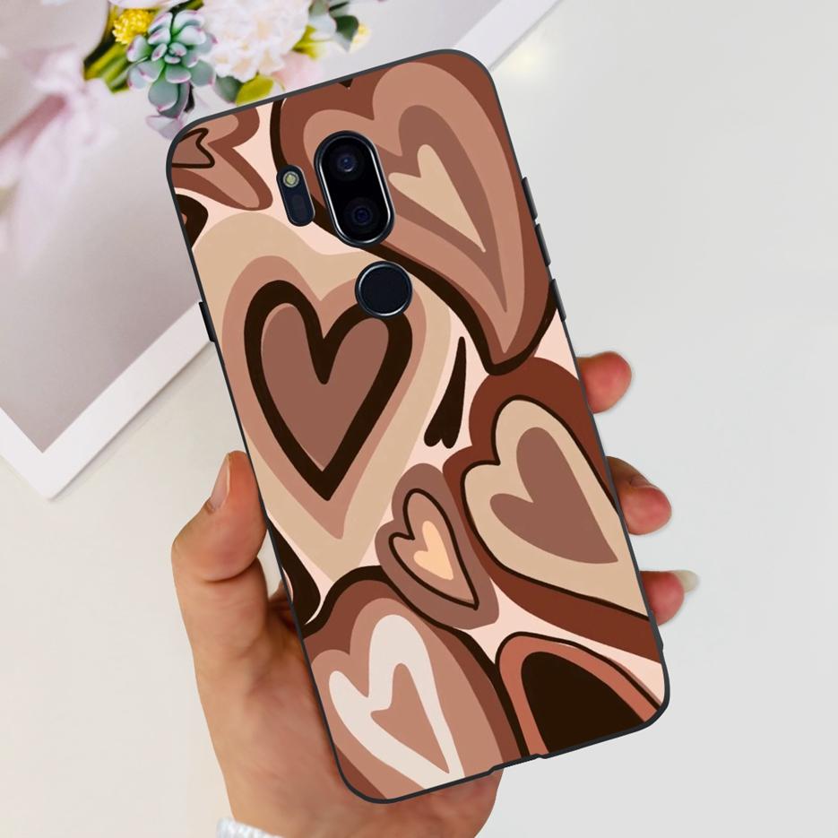 Para LG G7 thinQ Funda G710EM LM-G710 G710 Cubierta Pintada de Lujo Fundas de Teléfono de Silicona Suave Para LG G7 ThinQ Cubiertas Traseras 6.1'' Parachoques