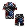 Conjunto de Pijama de Manga Corta para Hombre Ligero Transpirable Dos Piezas Ropa de Dormir Top y Pantalones Cortos Ajuste Cómodo