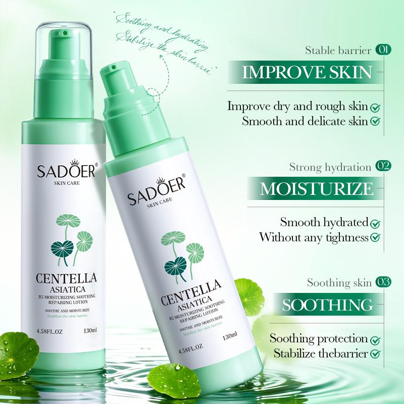 SADOER Centella Moisturizing Face Lotion Anti-aigng Anti Wrinkles Soothing Nourishing Whitening Facial Serum Essence Skin Care