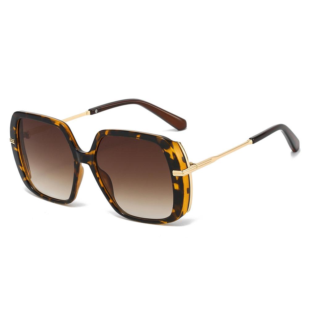 New Large Square Sunglasses Women Brand Double Frames Wrap Design Sunscreen Shades UV400 Travel Beach Casual