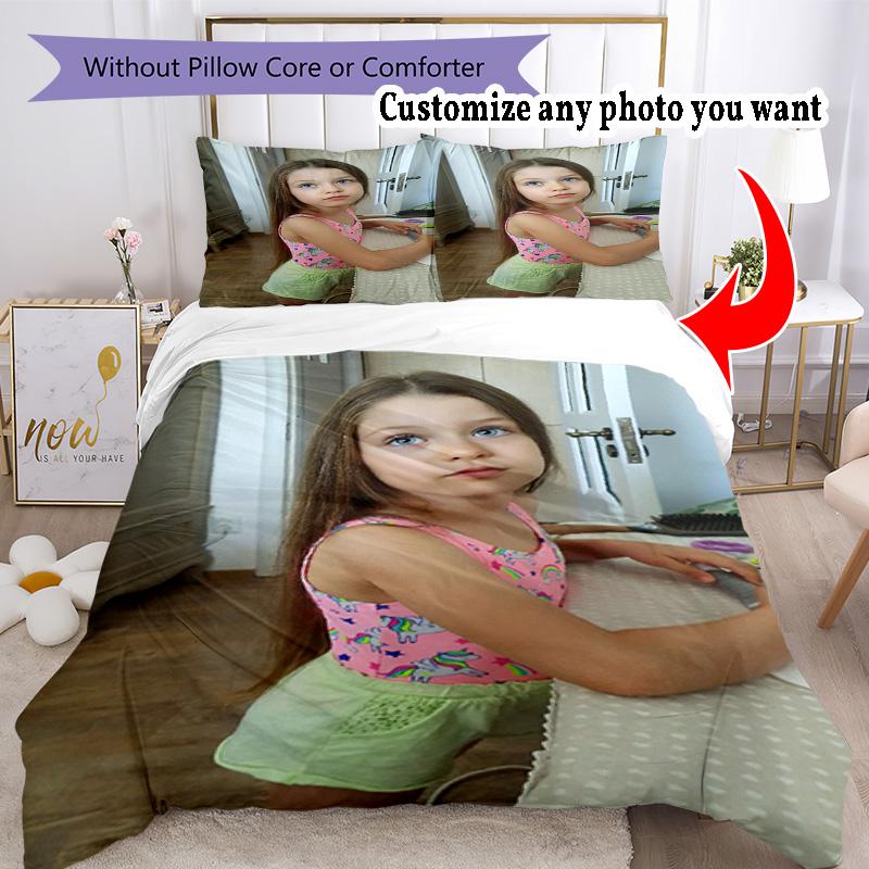 Personnaliser Photos Personnalisez votre photo Ensemble de Literie Housse de Couette Respirante avec Taies d'Oreiller Décoration de Maison Cadeau d'Anniversaire