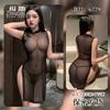 Sexy Underwear Sexy Disc Buckle Mesh Perspective Cheongsam Hot Temptation Pajamas Free Split Uniform 6779