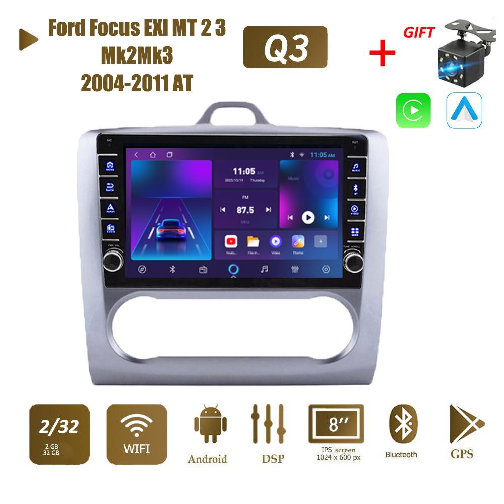 icreative Android Car Radio For Ford Focus EXI MT AT 2 3 Mk2 Mk3 2004-2011 With Button Knob Multimedia Player Navigation GPS Carplay 2+32GB