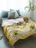 Idyllic Sunflower Bee Throw Blanket Soft Warm Plush Perfect for Travel Camping Picnic Home Decor