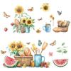 Sommer bemalt Sonnenblumen Brot Schmetterling Küche Veranda Hintergrund Landschaftsbau Wandaufkleber