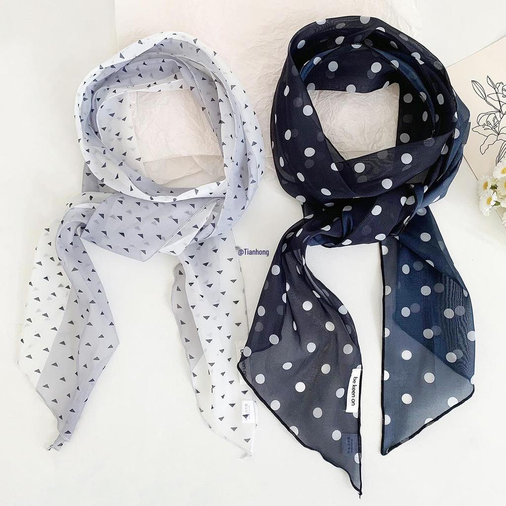 Nischenstilvoller Seiden-Farbblock-Schal - Vielseitiges dünnes Band für Hals oder Taille