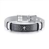Custom Stainless Steel Plate  Bracelets for Men  Women Trendy Cross Bible Verse Bangles National Languages