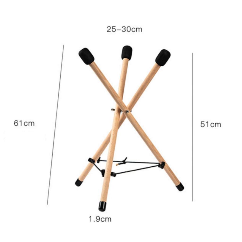 Folding Wooden Handpan Stand Foldable Stable Support