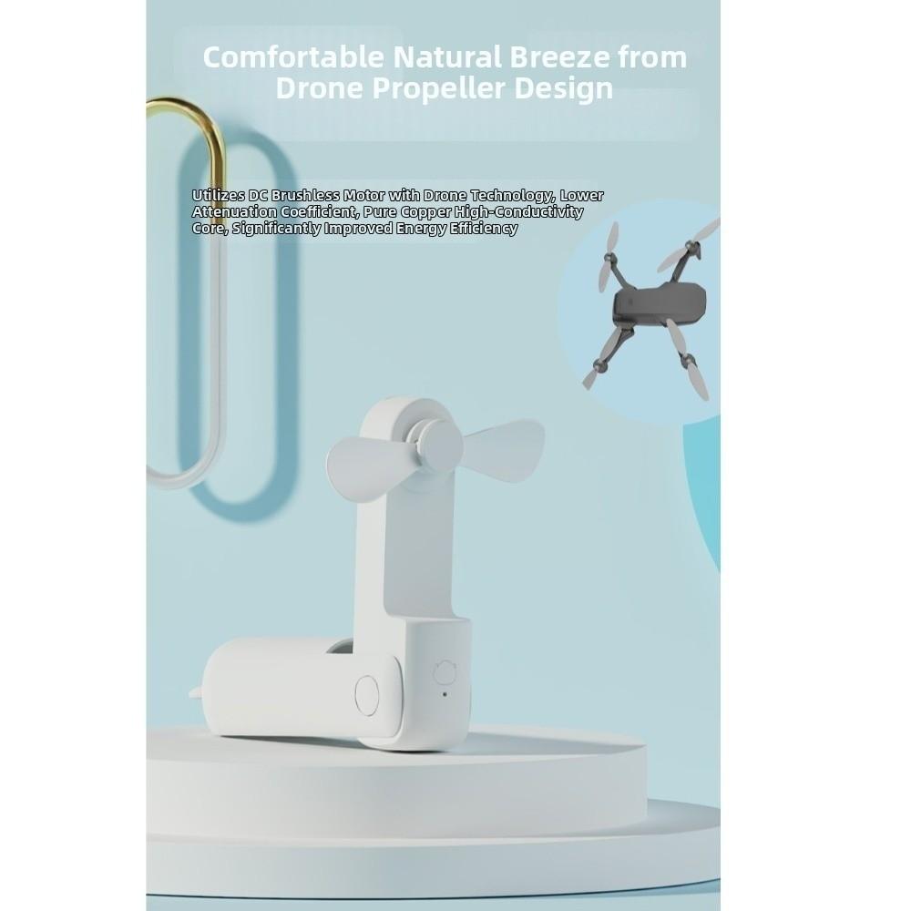 3 Speed Small Pocket Fan USB Rechargeable Folding Cooling Hand Fan  Outdoor