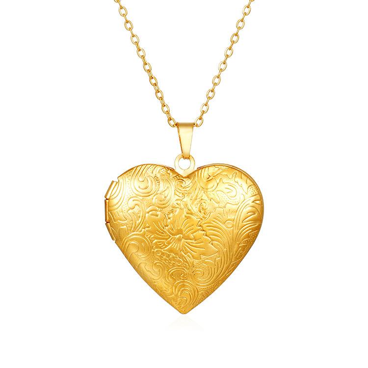 

18k love photo box кулон ожерелье из нержавеющей стали DIY фото-инкрустированное ожерелье персиковое сердце масло давление дерево жизни 18K