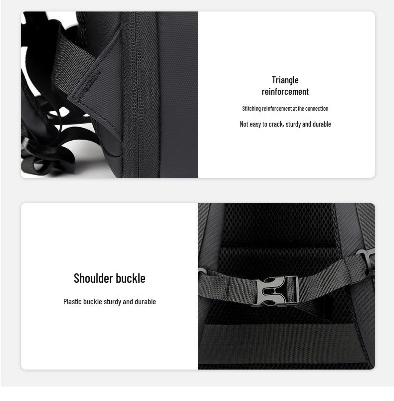 Men's Large-Capacity Waterproof Leather Multi-Functional Business Laptop Travel Backpack