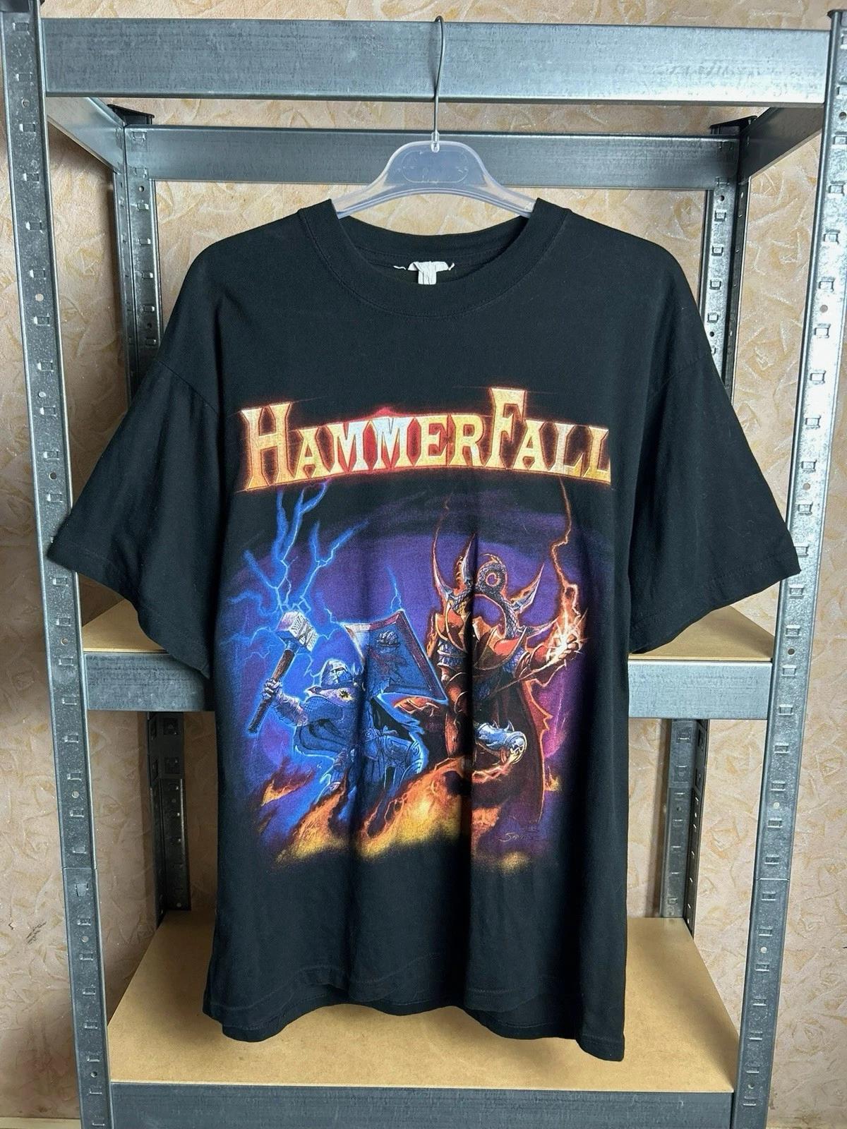 Vintage 90s Hammerfall Rock Band T-shirt Size L XL