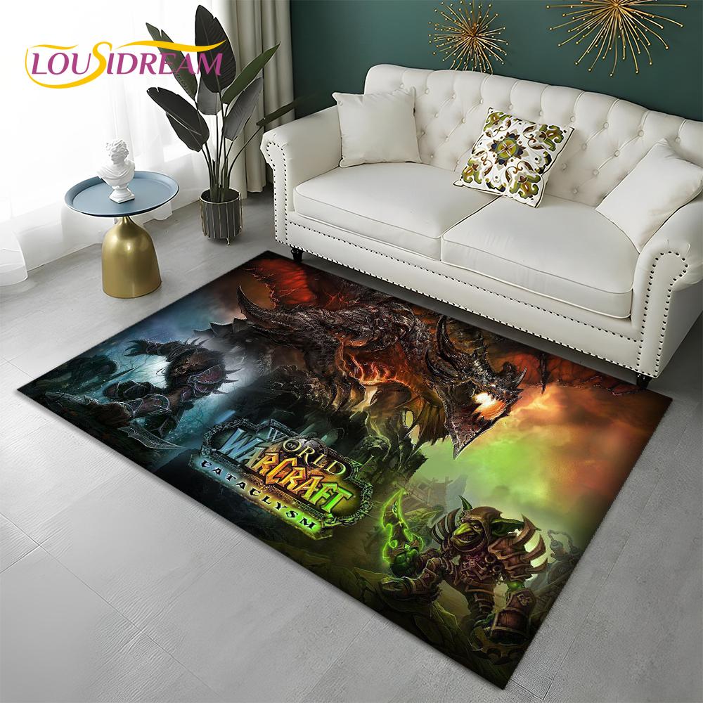 World of Warcraft Game WOW Lich King DH Carpet Rug for Home Living Room Bedroom Sofa Doormat Decor,Area Rug Non-slip Floor Mat