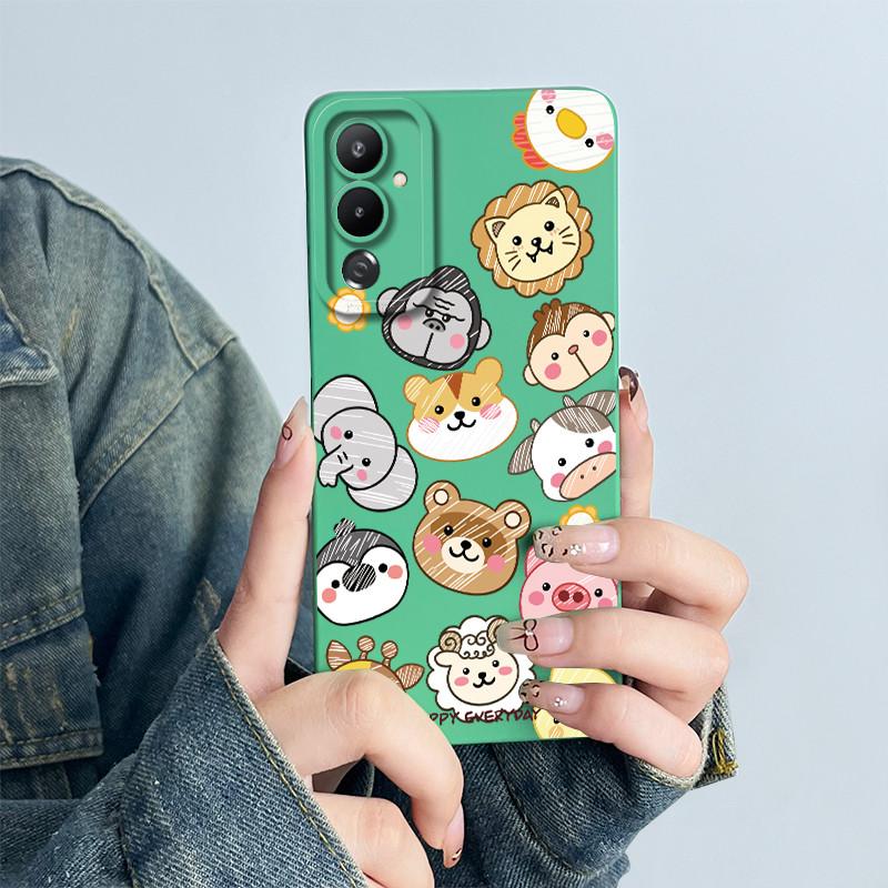 For Tecno Pova 4 Phone Case LG7n Back Cover Silicone Sweet Painted Cartoon Shell Funda Lovely Printed Protective Coque Casing