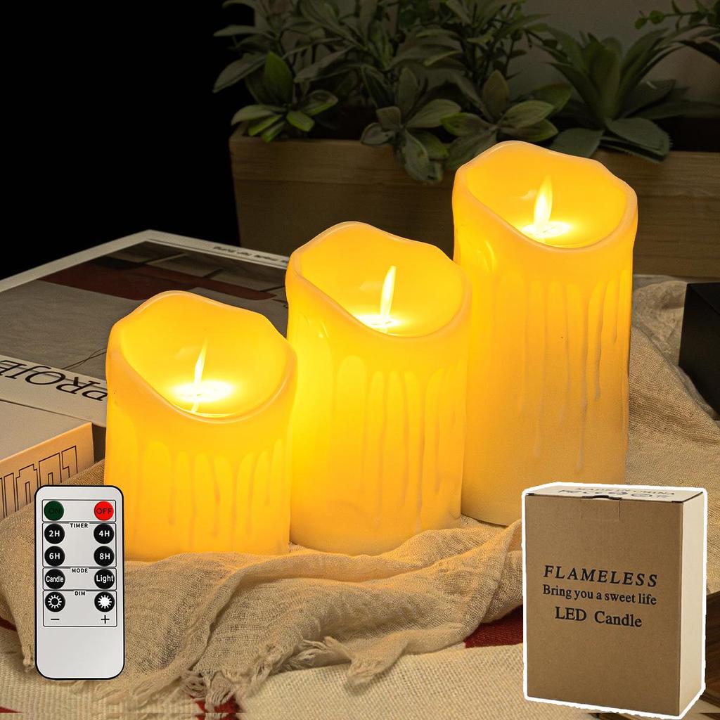 Flickering LED Candles with 10-Key Remote for Weddings, Parties, and Home Decor Script Props