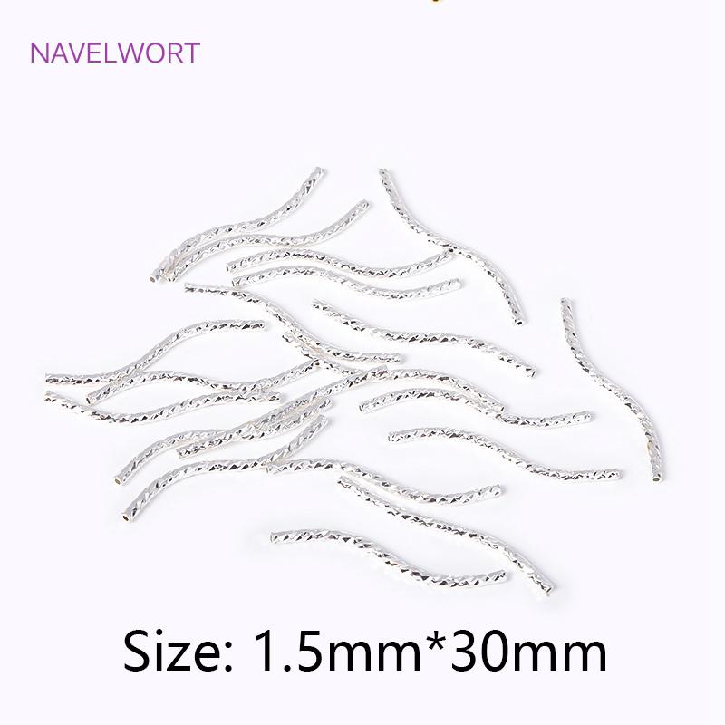 18K Gold Plated Brass S Shape Curved Tube Metal Twisted Tube Beads Connector DIY Necklace Jewelry Making Accessories Wholesale
