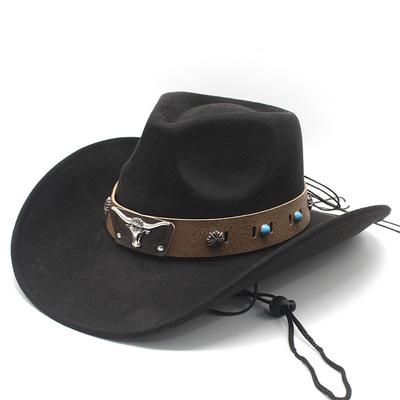 Nieuwe Western cowboy tophoed heetverkochte herfst- en winterhoed van wollen vilt heren- en dameshoed met gebogen rand jazzhoed ridderhoed