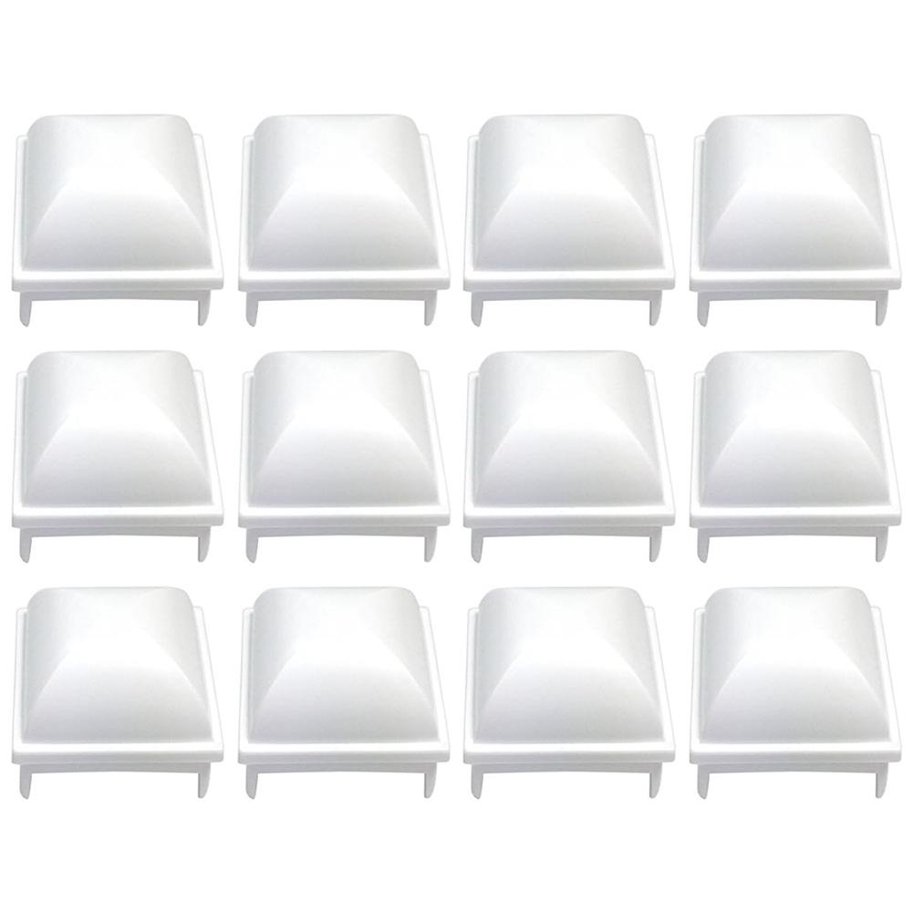 White PP Pool Fence Post Covers Fits 1 5 Inch Square Hollow Posts for Enhanced Safety Around Above Ground Pools