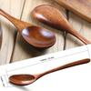 AOOSY Spoon Set of 5, 22cm, Natural Wood Spoons, Carved from Blocks of Wood, No Glue, Natural Lacquer Spoons, Bento Box, Dining Room Use, Salad, Curry