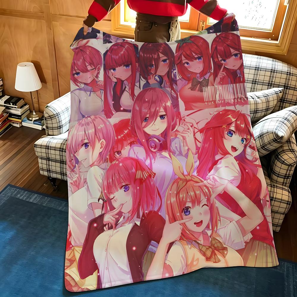 Anime T-The Q-Quintessential Q-Quintuplets Throw Flannel Blanket Suitable for Sofas Beds Offices Travel, Camping Chairs