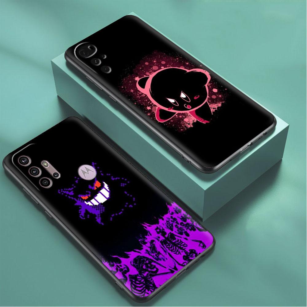 Coque Anime Pokemon Japon pour Motorola G30 G60 G22 G9 Play G82 G52 G8 G9 G50 One Fusion Edge 20 Noir Soft Phone Capas Silicone