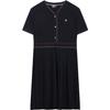 Logo Fashion Elegant Woven Pleated Spliced Casual V-Neck Short Sleeve Dress Women Dresses F11W331313FNV