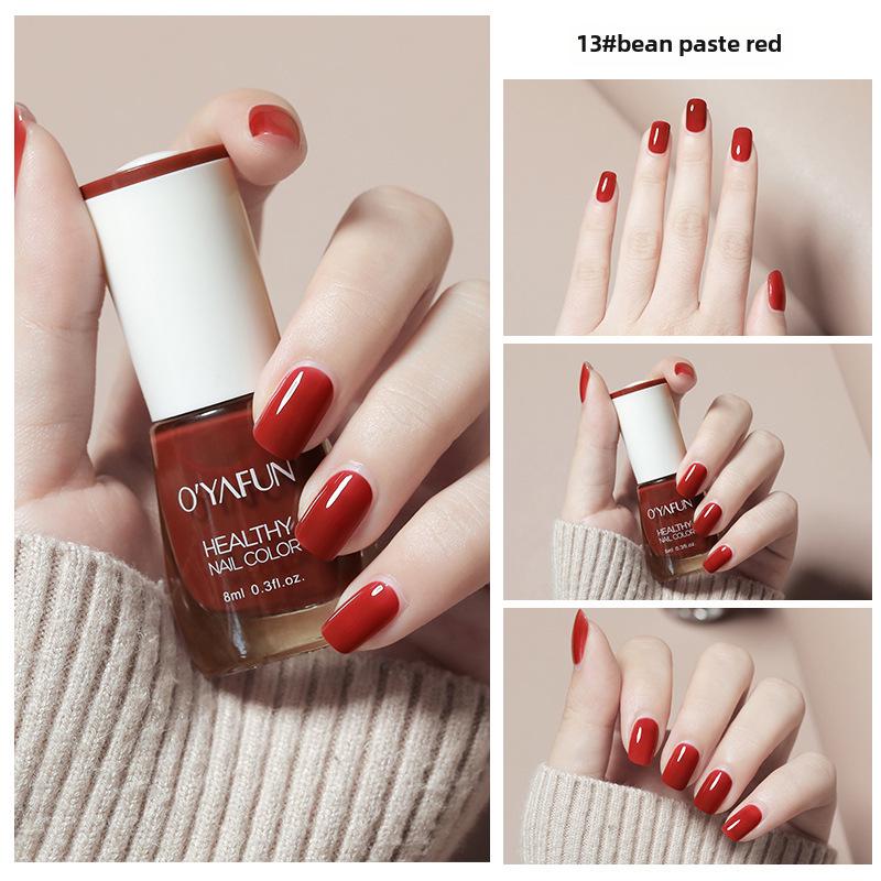 Ou Yafei 8ml Water-Based, Long-Lasting, Quick-Dry, Peelable Nail Polish