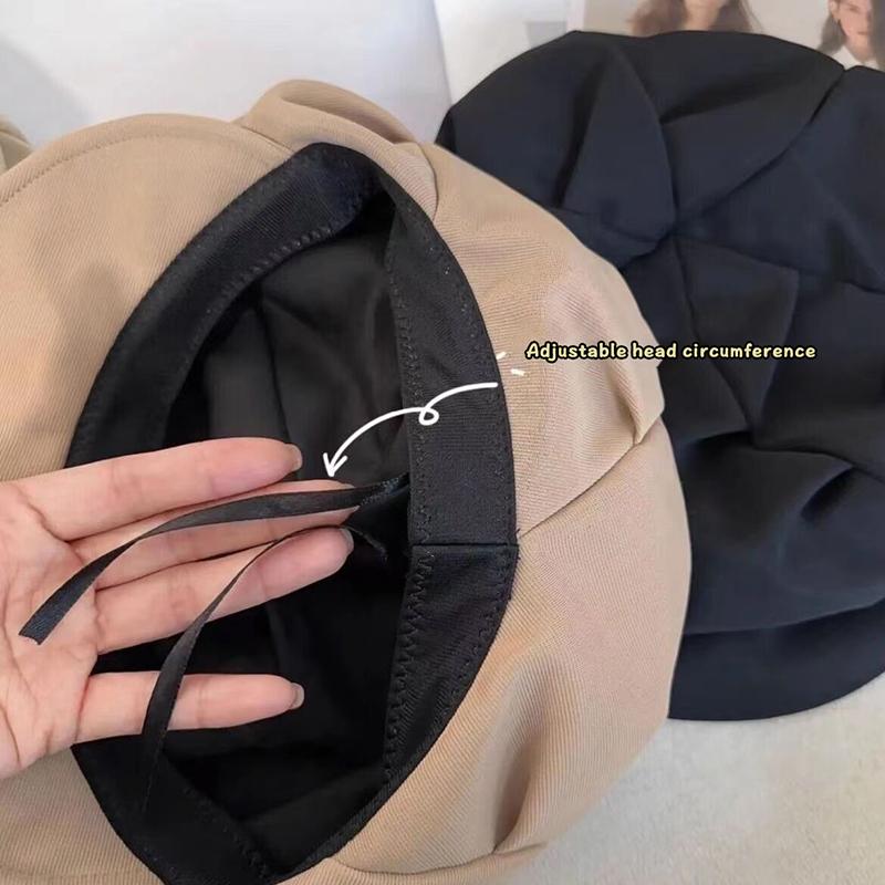 RICYGVM Korean Cloud Berets Fashion Pleated Octagonal Cap Vintage Solid Color Peaked Caps For Women Newsboy Painter Artist Hat