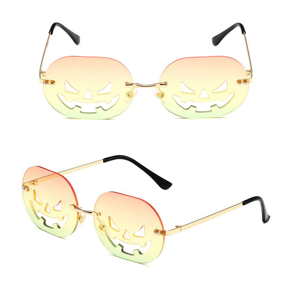 Vintage Funny Oval Sunglasses for Women Men Pumpkin Glasses Halloween Party Glasses