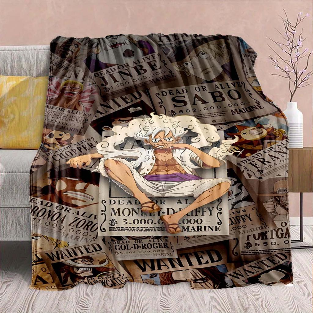 One Piece Anime Flannel Blanket - Soft Warm Perfect for Sofa, Bedding Camping Travel Office Home Decor