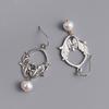 Imitation Pearl Dangle Hook Earrings Exquisite Charming Carving Leaf Flower Wedding Jewelry For Women
