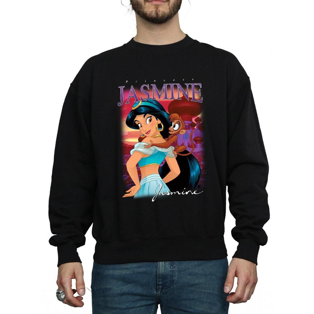 Disney Mens Aladdin Princess Jasmine Montage Sweatshirt