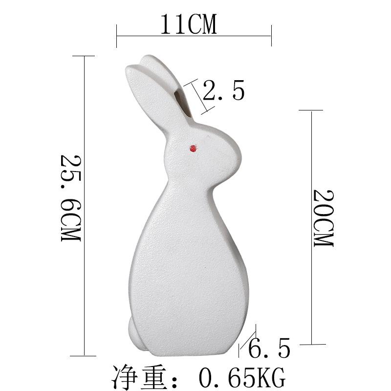 Ceramic Vase Simple Home Decoration Hydroponic Flowers Dried Flower Arranger Creative Animal Vase Rabbit