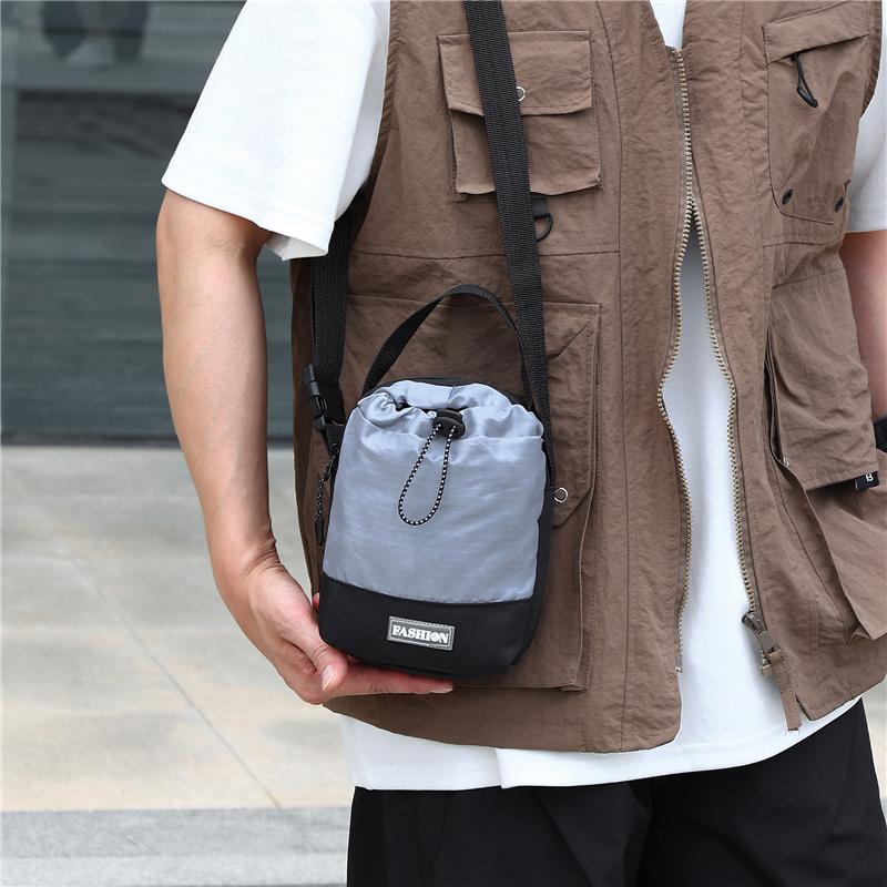 Waterproof Nylon Sling Bag - Outdoor Travel Pouch with Dedicated Water Bottle Pocket (New Nylon Crossbody Design)