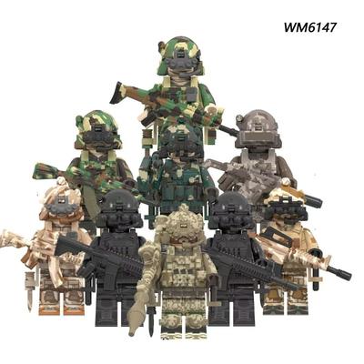 Mini boneco de ação de blocos de construção de forças especiais SEAL soldados modernos polícia especial KSKSSSO blocos de construção feitos à mão, brinquedos modelo